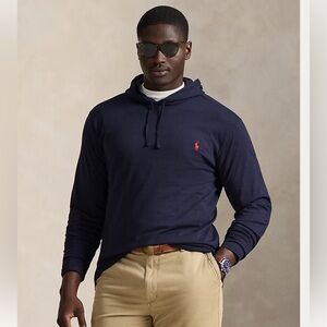 Polo Ralph Lauren Blue/ red Pony Lightweight Hoodie Sz L